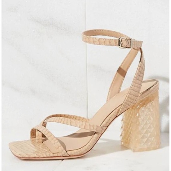 NEW Antonio Melani Katona Snake leather heel sandals women size 6